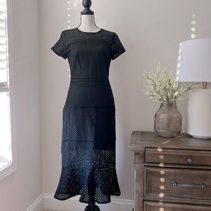 Banana Republic Black Eyelet Dress